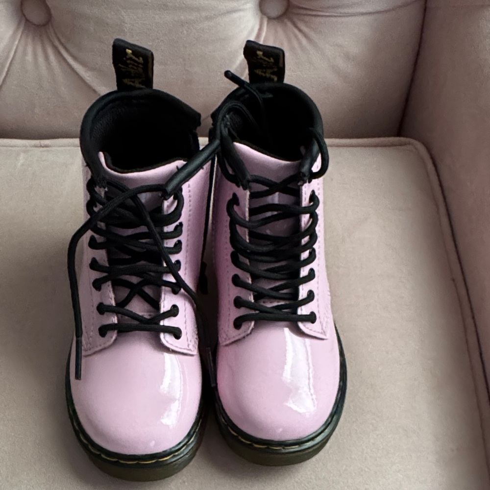 Dr. Martens Pink Patent Leather Combat Boots